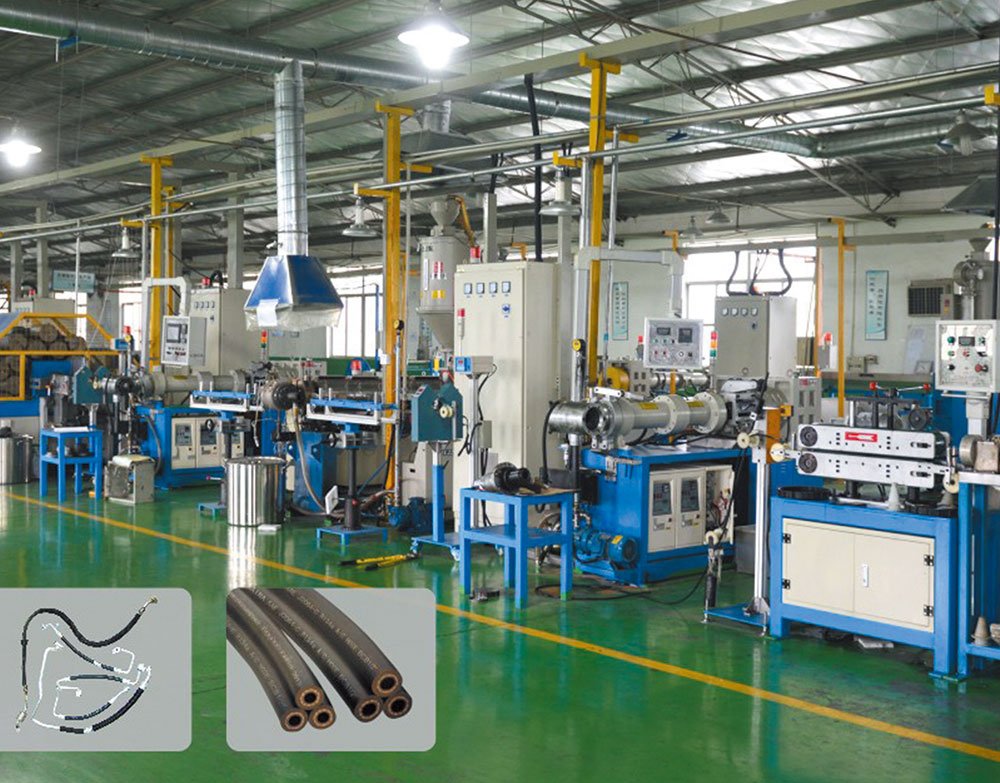 Spiral hose production line